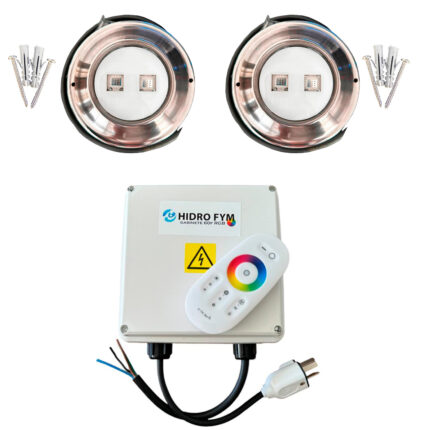 Combo 2 luces 20W RGB para hormigon + Gabinete HidroFym
